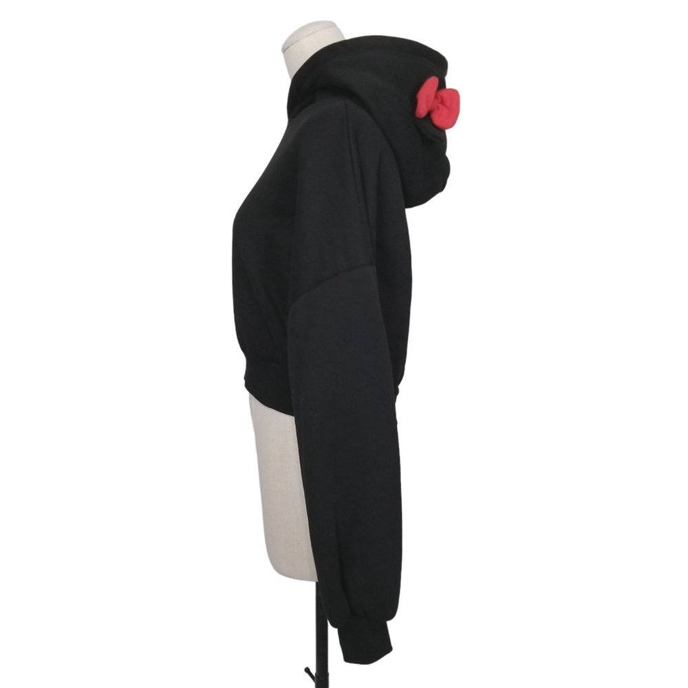 Hello Kitty and Friends x Forever 21 Crop Hoodie Black Sz Medium - Picture 4 of 10